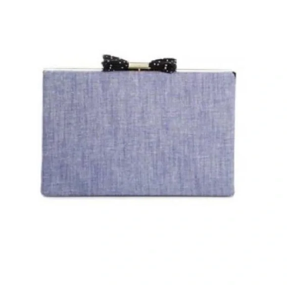 Kate Spade Carrie Evening Belles Blue Chambray Clutch